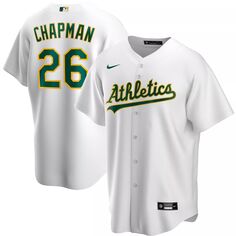 Мужская домашняя футболка Мэтта Чепмена White Oakland Athletics с именем игрока Nike