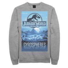 Мужской флисовый пуловер с графическим рисунком и плакатом для тура по парку Jurassic World