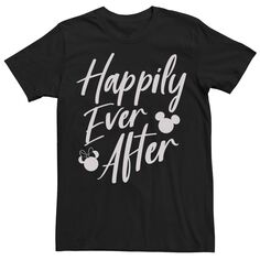 Мужская футболка с надписью «Happily Ever After» в стиле «Микки Маус» Disney, черный