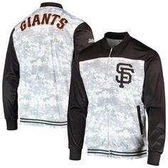 Мужская черная камуфляжная куртка с молнией во всю длину San Francisco Giants Stitches