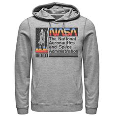 Мужская толстовка с полосатым логотипом NASA National Aeronautics и графическим рисунком Licensed Character