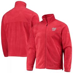 Мужская фланкерская куртка Columbia Red Washington Nationals с молнией во всю длину