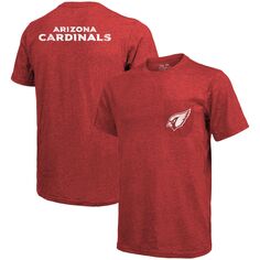 Футболка с карманами Tri-Blend Arizona Cardinals Threads - Cardinal Majestic