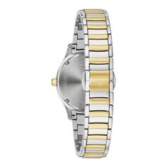 Женские двухцветные часы с акцентом на перламутр и бриллианты — 98R288 Bulova