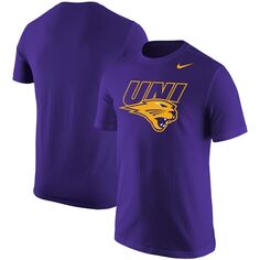 Мужская фиолетовая футболка с большим логотипом Northern Iowa Panthers Nike