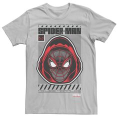 Мужская футболка с маской Майлза Моралеса и плакатом «Человек-паук» Marvel