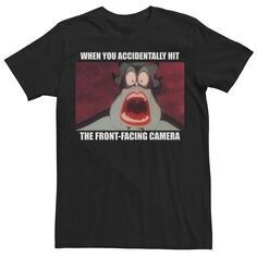 Мужская футболка Русалочка Урсула с фронтальной розеткой и мемом Disney, черный