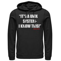Мужская толстовка с капюшоном «Парк Юрского периода. Это Unix-система. Я знаю эту толстовку» Licensed Character, черный