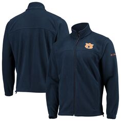 Мужская флисовая куртка Columbia Navy Auburn Tigers Flanker III с молнией во всю длину