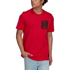 Мужская красная футболка с графическим рисунком Manchester United Street adidas