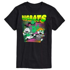 Футболка с рисунком Big &amp; Tall Rugrats Run Nickelodeon, черный