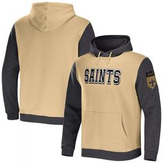 Мужская коллекция NFL x Darius Rucker от Fanatics золото/серый пуловер с капюшоном New Orleans Saints с цветными блоками