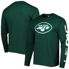 Мужская зеленая футболка с длинным рукавом New York Jets Halftime Starter