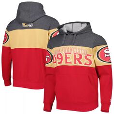 Мужской пуловер с капюшоном Heather Charcoal/Scarlet San Francisco 49ers Extreme Starter