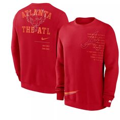 Мужской красный флисовый пуловер Atlanta Braves Statement Ball Game Nike