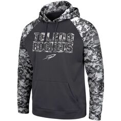 Мужской темно-серый пуловер с капюшоном Toledo Rockets OHT Military Appreciation с цифровым камуфляжем Colosseum