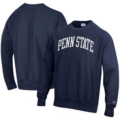 Мужской темно-синий пуловер с принтом Penn State Nittany Lions Arch обратного переплетения Champion