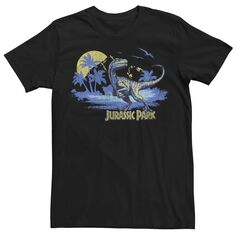 Мужская футболка с потертостями и портретом «Парк Юрского периода Raptor» Jurassic Park, черный