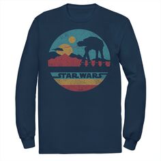 Мужская футболка с буквенным силуэтом и логотипом Star Wars AT-AT, Синяя Licensed Character, синий