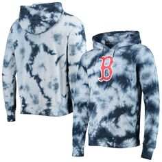 Мужской темно-синий пуловер с капюшоном Boston Red Sox Tie Dye New Era
