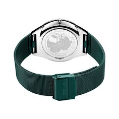 Мужские ультратонкие темно-зеленые часы с миланским браслетом BERING