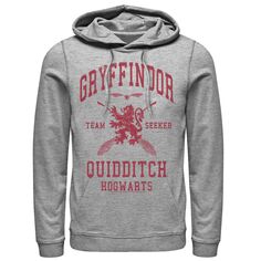 Мужской пуловер с капюшоном для квиддича «Дары смерти 2 Гриффиндор» Harry Potter