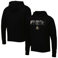 Мужской черный пуловер с капюшоном New Orleans Saints Ink Dye New Era