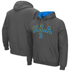 Мужской темно-серый пуловер с капюшоном UCLA Bruins Arch &amp; Logo 3.0 Colosseum