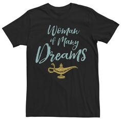 Мужская футболка &apos;s Aladdin Live Action Woman Of Many Dreams с надписью Stack Stack, Black Disney, черный