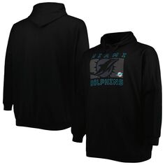 Мужской фирменный черный пуловер с капюшоном Miami Dolphins Big &amp; Tall Pop of Color Fanatics