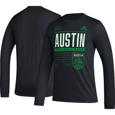 Мужская черная футболка с длинным рукавом Austin FC Club DNA adidas