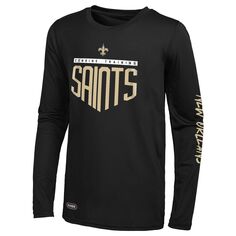 Мужская черная футболка с длинным рукавом New Orleans Saints Joint Authentic Impact Outerstuff