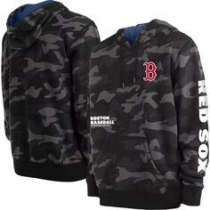 Мужской черный пуловер с капюшоном Boston Red Sox Camo New Era