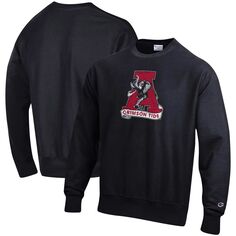 Мужской черный пуловер с логотипом обратного плетения Alabama Crimson Tide Vault, свитшот Champion