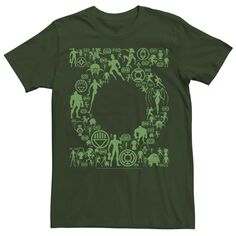 Мужская футболка с логотипом и силуэтом персонажа зеленого фонаря Licensed Character