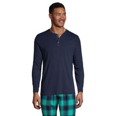 Вязаная пижама в рубчик Big &amp; Tall Henley Lands&apos; End