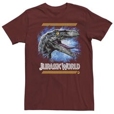 Мужская футболка с рисунком Two Raptor Splatter Two Blue Jurassic World