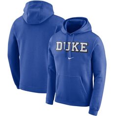 Мужской флисовый пуловер с капюшоном Royal Duke Blue Devils Arch Club Nike