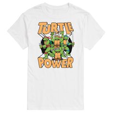 Футболка с рисунком Big &amp; Tall TMNT Turtle Power License, белый