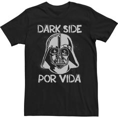 Мужская футболка со штампом «Звездные войны Дарт Вейдер» Dark Side Por Vida Star Wars, черный