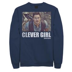 Мужской пуловер с капюшоном «Мир Юрского периода Clever Girl Owen Movie Still» Jurassic World, синий