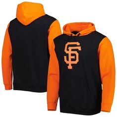 Мужской черный/оранжевый пуловер с капюшоном San Francisco Giants Team Stitches