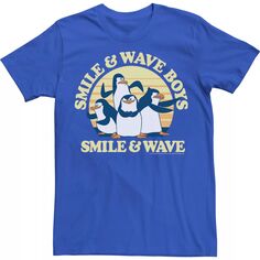 Мужская футболка с надписью «Madagascar Penguins Smile And Wave Sunset» Licensed Character
