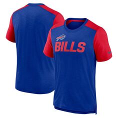 Мужская футболка с рисунком королевской/красной окраски Buffalo Bills с цветными блоками и названием команды Nike