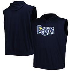 Мужской темно-синий пуловер из джерси Tampa Bay Rays с капюшоном и худи
