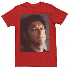 Мужская футболка с рисунком «Парк Юрского периода» Jeff Goldblum Stare, Red Licensed Character, красный