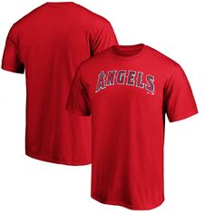 Мужская красная футболка с официальной надписью Los Angeles Angels Fanatics
