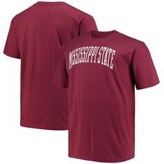 Мужская темно-бордовая футболка с логотипом команды Mississippi State Bulldogs Big &amp; Tall Arch Team Champion