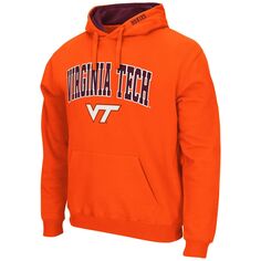 Мужской оранжевый пуловер с капюшоном Virginia Tech Hokies Arch &amp; Logo 3.0 Colosseum