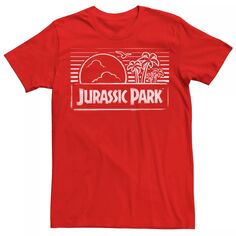 Мужская футболка с логотипом «Парк Юрского периода», окрашенным распылением по трафарету Licensed Character, красный